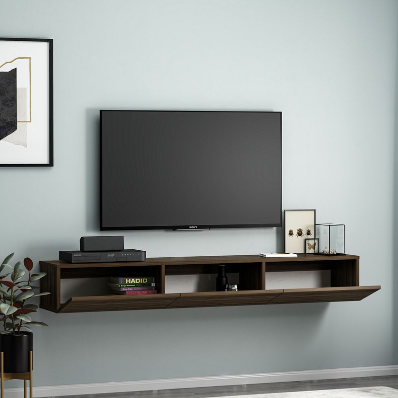 Casa si Gradina - Mobilier - Comode si corpuri - Comode - Comoda tv, Hanah Home, pal melaminat, nuc, 180x31.4x26 cm - Infinity.ro