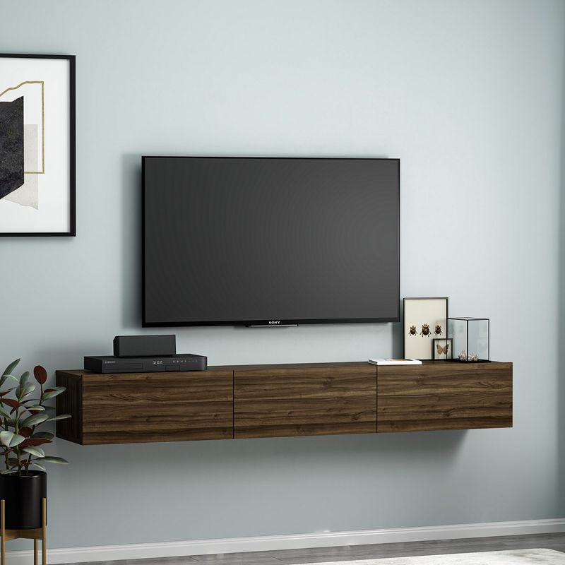 Casa si Gradina - Mobilier - Comode si corpuri - Comode - Comoda tv, Hanah Home, pal melaminat, nuc, 180x31.4x26 cm - Infinity.ro