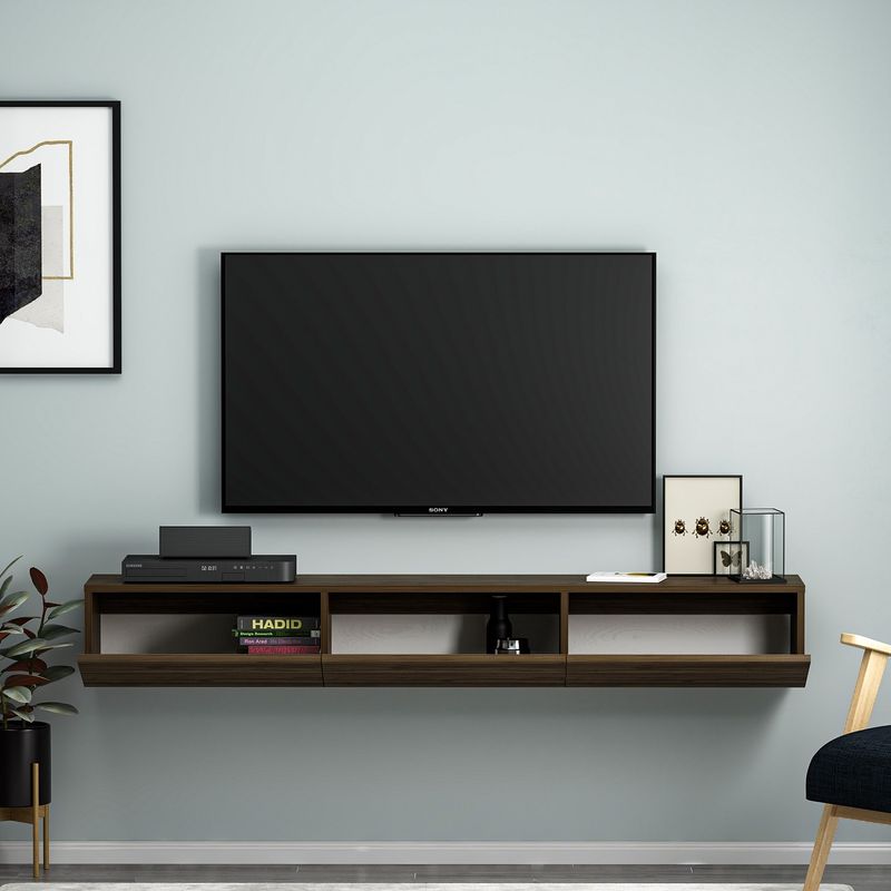 Casa si Gradina - Mobilier - Comode si corpuri - Comode - Comoda tv, Hanah Home, pal melaminat, nuc, 180x31.4x26 cm - Infinity.ro