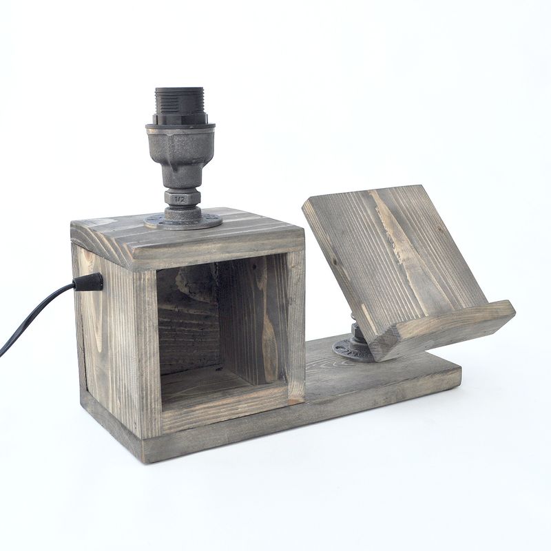 Casa si Gradina - Corpuri si surse de iluminat - Veioze si lampi - Veioze - Veioza, Opviq, teava de fier, negru, 33x24x13 cm - Infinity.ro