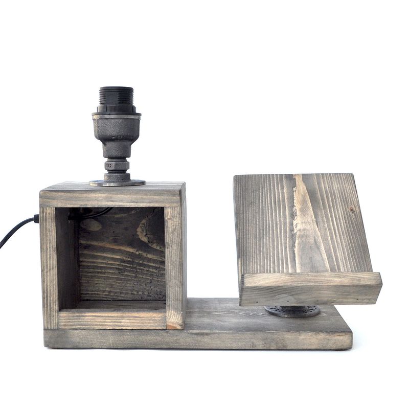 Casa si Gradina - Corpuri si surse de iluminat - Veioze si lampi - Veioze - Veioza, Opviq, teava de fier, negru, 33x24x13 cm - Infinity.ro