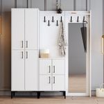 Casa si Gradina - Mobilier - Organizare si depozitare - Cuiere - Cuier, Hanah Home, panou aglomerat melaminat, alb, 180x35x200 cm - Infinity.ro