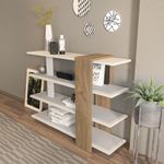 Casa si Gradina - Mobilier - Biblioteci si rafturi - Biblioteci - Biblioteca, Hanah Home, pal melaminat, alb si nuc, 120x30x90 cm - Infinity.ro