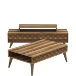 Casa si Gradina - Mobilier - Seturi de mobilier - Seturi living - Set mobilier living, Hanah Home, pal melaminat, nuc, 140x48.8x41.8 cm - Infinity.ro