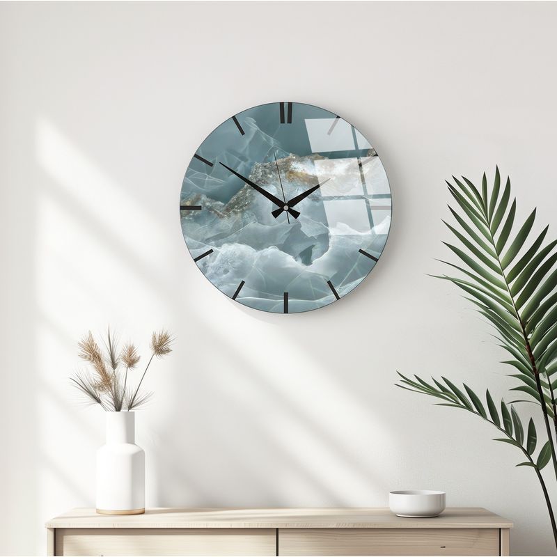 Casa si Gradina - Decoratiuni - Ceasuri - Ceas de perete decorativ, Wallxpert, sticla, multicolor, diametru 40 cm, 884ASF1109 - Infinity.ro