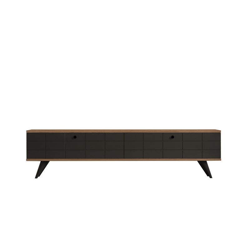 Casa si Gradina - Mobilier - Comode si corpuri - Comode - Comoda tv, Hanah Home, pal melaminat, pin atlantic si antracit, 160x35x25 cm - Infinity.ro