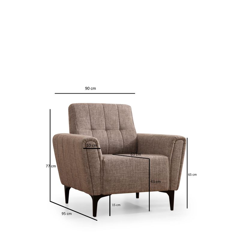 Casa si Gradina - Mobilier - Scaune si fotolii - Fotolii - Fotoliu, Atelier Del Sofa, lemn de fag, maro deschis, 90x95x77 cm - Infinity.ro