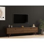 Casa si Gradina - Mobilier - Comode si corpuri - Console - Comoda tv, Hanah Home, pal melaminat, nuc, 160x40x25 cm - Infinity.ro