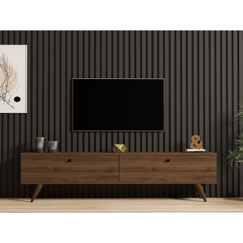 Casa si Gradina - Mobilier - Comode si corpuri - Console - Comoda tv, Hanah Home, pal melaminat, nuc, 160x40x25 cm - Infinity.ro