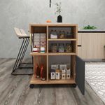 Casa si Gradina - Mobilier - Mobilier baie - Corpuri baie - Dulap multifunctional, Hanah Home, pal melaminat, pin atlantic, antracit, 60x35x80.9 cm - Infinity.ro