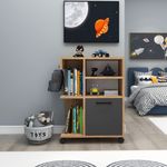 Casa si Gradina - Mobilier - Mobilier baie - Corpuri baie - Dulap multifunctional, Hanah Home, pal melaminat, pin atlantic, antracit, 60x35x80.9 cm - Infinity.ro