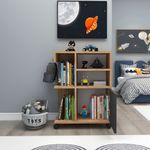 Casa si Gradina - Mobilier - Mobilier baie - Corpuri baie - Dulap multifunctional, Hanah Home, pal melaminat, pin atlantic, antracit, 60x35x80.9 cm - Infinity.ro