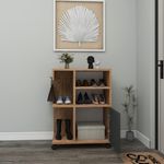 Casa si Gradina - Mobilier - Mobilier baie - Corpuri baie - Dulap multifunctional, Hanah Home, pal melaminat, pin atlantic, antracit, 60x35x80.9 cm - Infinity.ro