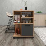 Casa si Gradina - Mobilier - Mobilier baie - Corpuri baie - Dulap multifunctional, Hanah Home, pal melaminat, pin atlantic, antracit, 60x35x80.9 cm - Infinity.ro