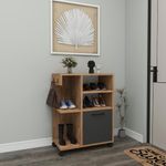 Casa si Gradina - Mobilier - Mobilier baie - Corpuri baie - Dulap multifunctional, Hanah Home, pal melaminat, pin atlantic, antracit, 60x35x80.9 cm - Infinity.ro