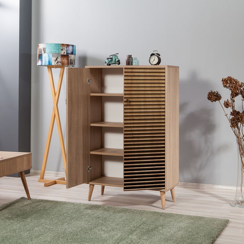 Casa si Gradina - Mobilier - Dulapuri si sifoniere - Dulapuri - Dulap multifunctional, Hanah Home, pal melaminat, stejar sonoma, 80x36x127 cm, 869VEL3978 - Infinity.ro