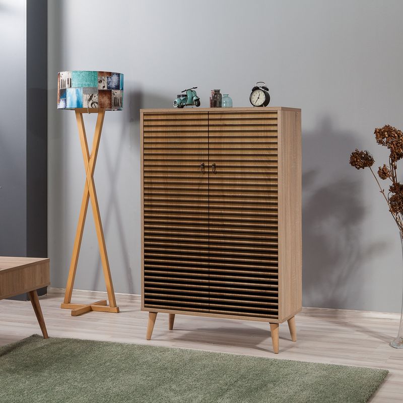 Casa si Gradina - Mobilier - Dulapuri si sifoniere - Dulapuri - Dulap multifunctional, Hanah Home, pal melaminat, stejar sonoma, 80x36x127 cm, 869VEL3978 - Infinity.ro