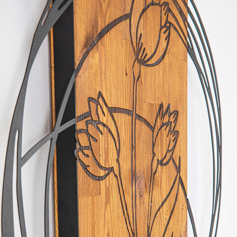 Casa si Gradina - Decoratiuni - Decoratiuni perete - Accesoriu decorativ de perete, Wallxpert, metal si lemn, negru si nuc, 55x57,5 cm - Infinity.ro