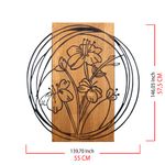 Casa si Gradina - Decoratiuni - Decoratiuni perete - Accesoriu decorativ de perete, Wallxpert, metal si lemn, negru si nuc, 55x57,5 cm - Infinity.ro