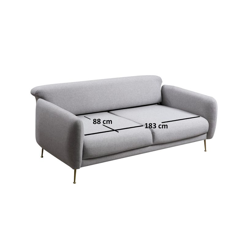 Casa si Gradina - Mobilier - Canapele si coltare - Canapele - Canapea extensibila 3 locuri, Hanah Home, lemn fag si PAL, gri, 214x98x85 cm - Infinity.ro