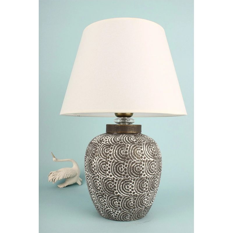 Casa si Gradina - Corpuri si surse de iluminat - Veioze si lampi - Veioze - Veioza, Opviq, ceramica, gri alb, 30x20x42 cm - Infinity.ro