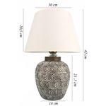 Casa si Gradina - Corpuri si surse de iluminat - Veioze si lampi - Veioze - Veioza, Opviq, ceramica, gri alb, 30x20x42 cm - Infinity.ro