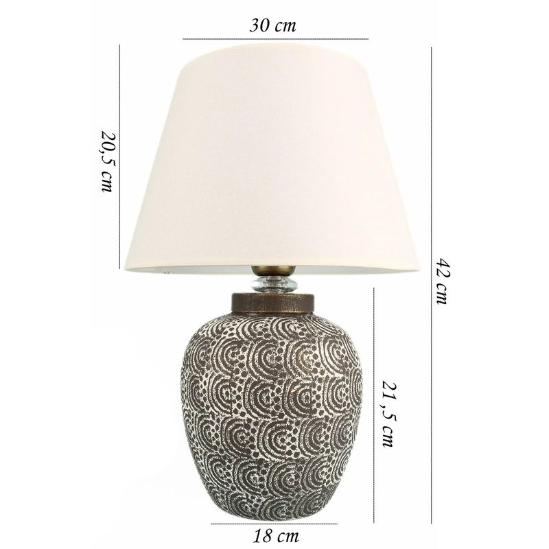 Casa si Gradina - Corpuri si surse de iluminat - Veioze si lampi - Veioze - Veioza, Opviq, ceramica, gri alb, 30x20x42 cm - Infinity.ro