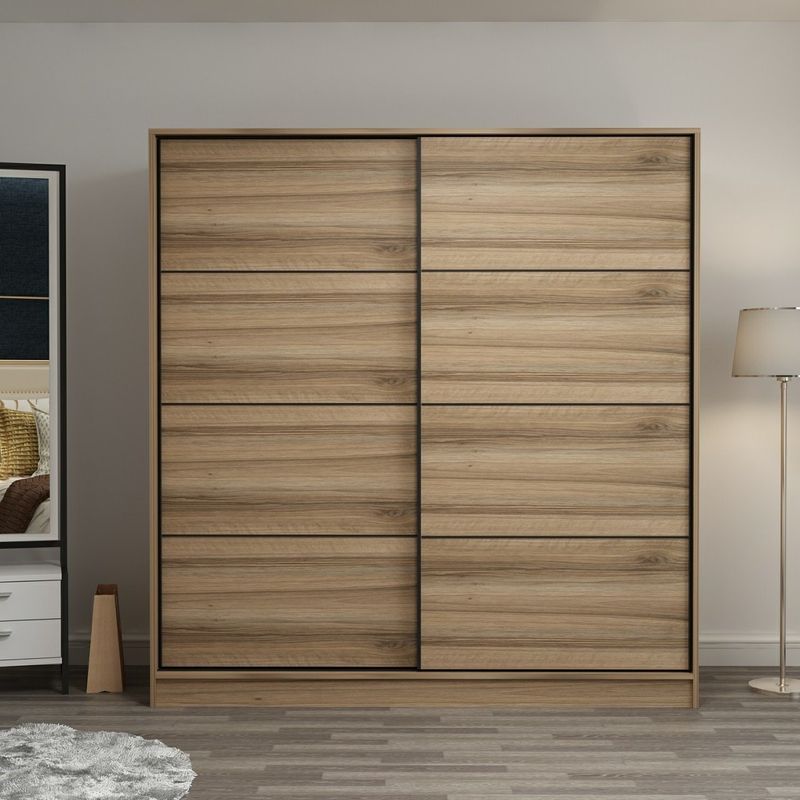Casa si Gradina - Mobilier - Dulapuri si sifoniere - Sifoniere - Sifonier, Hanah Home, panou de particule cu melamina, dore, 180x52x190 cm - Infinity.ro