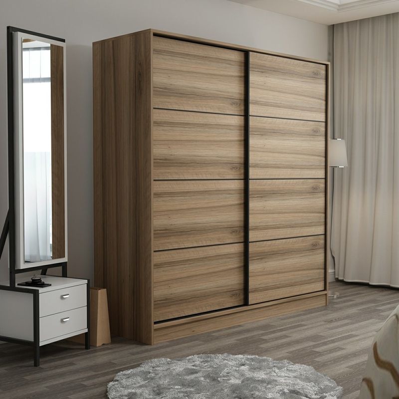 Casa si Gradina - Mobilier - Dulapuri si sifoniere - Sifoniere - Sifonier, Hanah Home, panou de particule cu melamina, dore, 180x52x190 cm - Infinity.ro