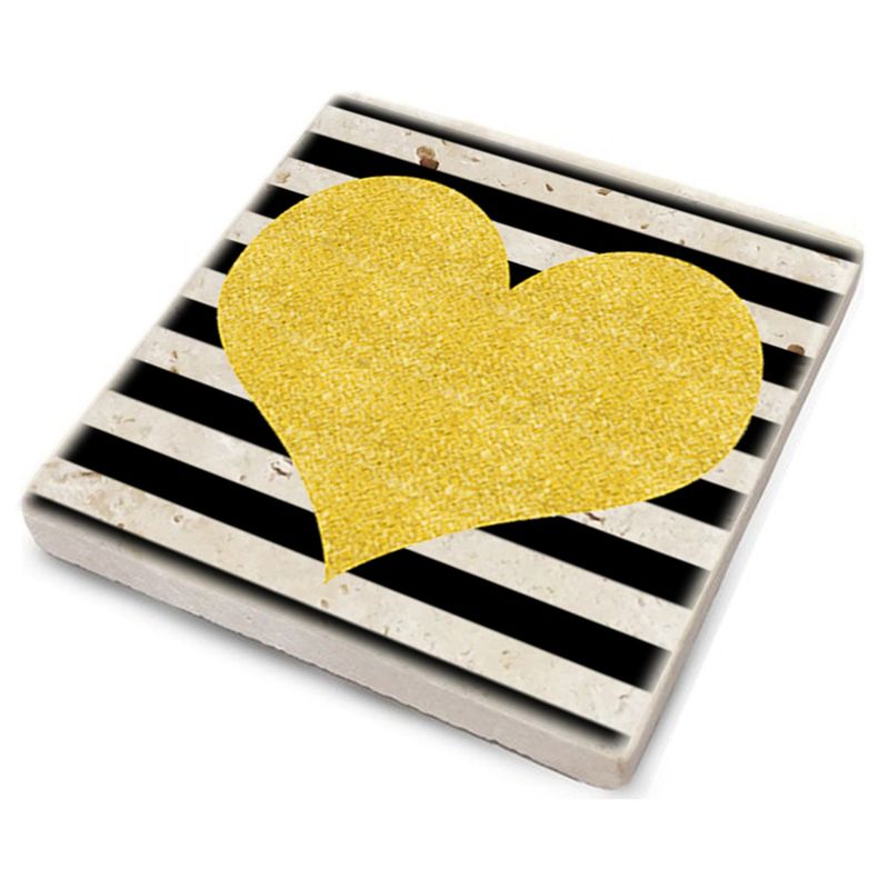 Casa si Gradina - Bucatarie si vesela - Accesorii bar - Suporturi bauturi - Set suporturi pentru pahare, Hermia, piatra naturala, multicolor, 10x10x1 cm, 4 bucati, 366TYR1135 - Infinity.ro