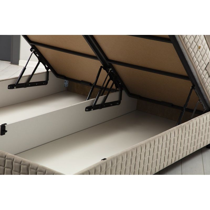 Casa si Gradina - Mobilier - Saltele si somiere - Somiere - Somiera cu tablie, Hanah Home, pal melaminat, maro, 90x190 cm, 771MND1123 - Infinity.ro