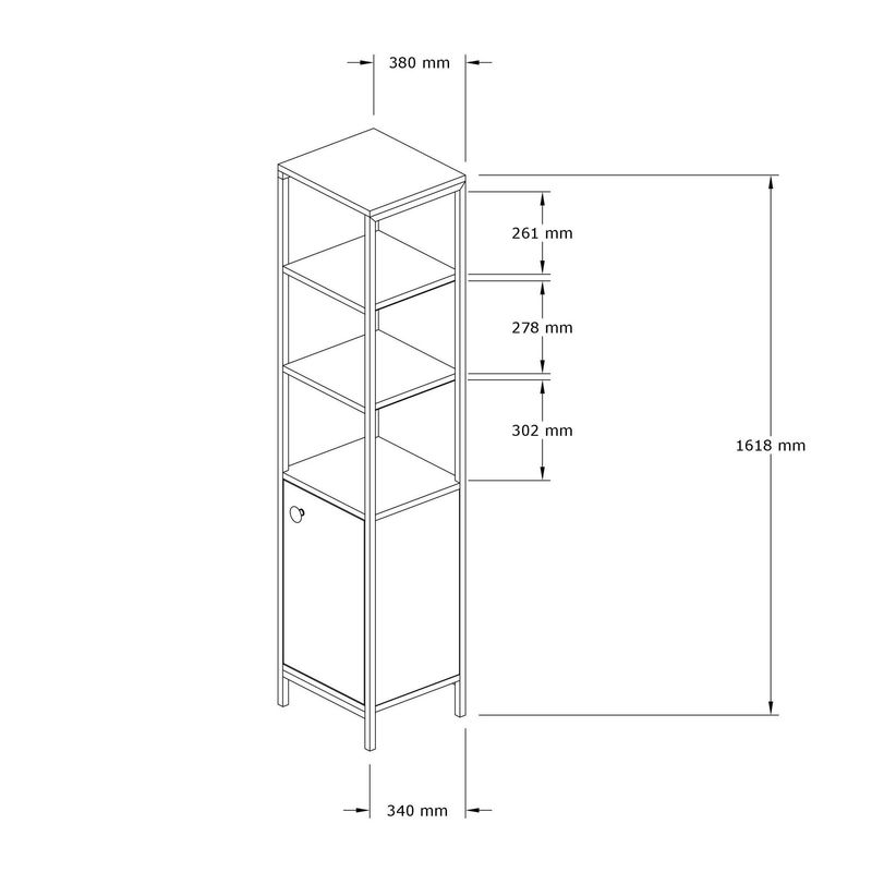 Casa si Gradina - Mobilier - Mobilier baie - Corpuri baie - Dulap baie, Hanah Home, pal melaminat, safir antracit, 161.8x38x34 cm - Infinity.ro