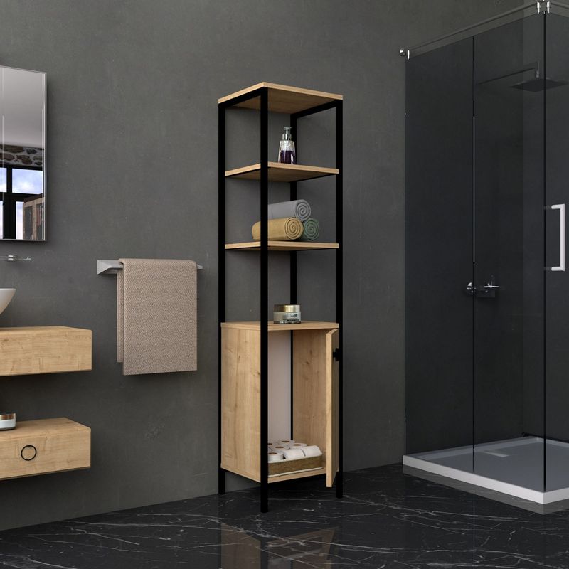 Casa si Gradina - Mobilier - Mobilier baie - Corpuri baie - Dulap baie, Hanah Home, pal melaminat, safir antracit, 161.8x38x34 cm - Infinity.ro