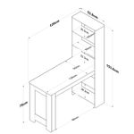 Casa si Gradina - Mobilier - Mese si birouri - Mese bucatarie si dining - Masa de bucatarie, Hanah Home, PAL melaminat, nuc si alb, 120x53.8x153.6 cm - Infinity.ro