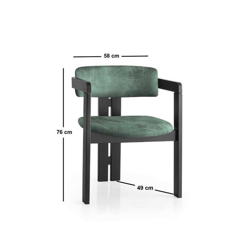 Casa si Gradina - Mobilier - Scaune si fotolii - Fotolii - Fotoliu, Hanah Home, lemn, negru si verde, 58x49x76 cm - Infinity.ro