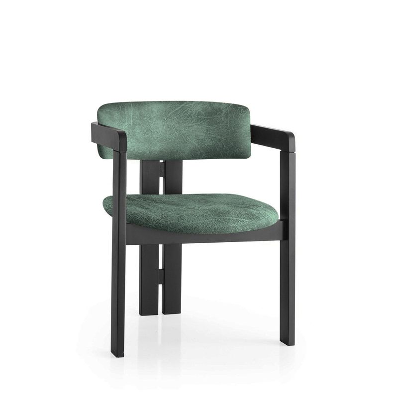 Casa si Gradina - Mobilier - Scaune si fotolii - Fotolii - Fotoliu, Hanah Home, lemn, negru si verde, 58x49x76 cm - Infinity.ro