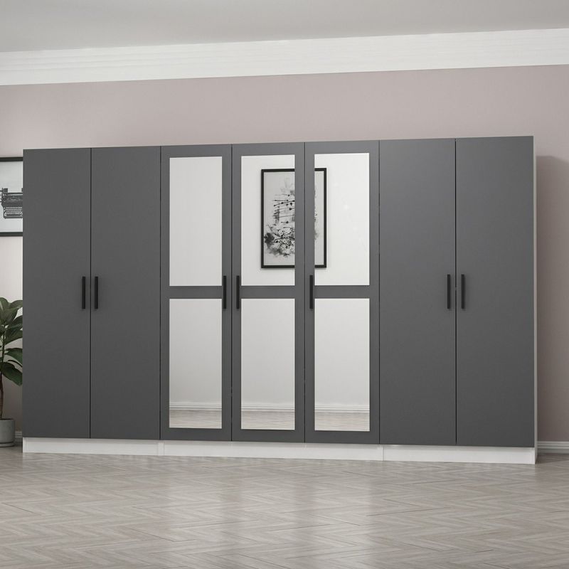 Casa si Gradina - Mobilier - Dulapuri si sifoniere - Sifoniere - Sifonier, Hanah Home, pal melaminat, antracit, 315x52x210 cm - Infinity.ro