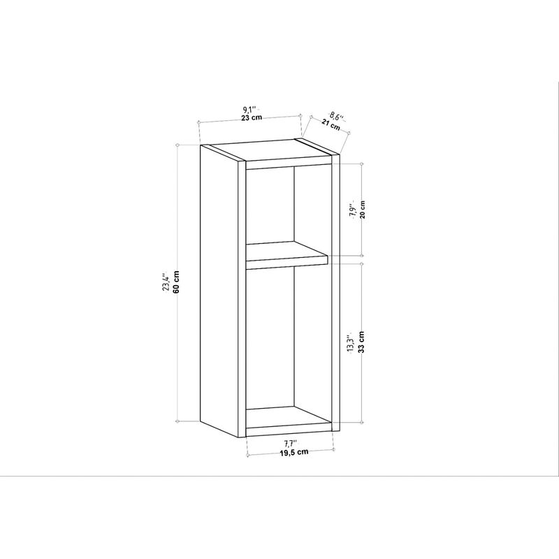 Casa si Gradina - Mobilier - Comode si corpuri - Noptiere - Noptiera, Hanah Home, pal melaminat, alb, 23.2x22x59.6 cm - Infinity.ro