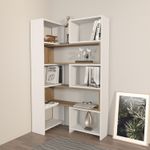Casa si Gradina - Mobilier - Biblioteci si rafturi - Biblioteci - Biblioteca, Hanah Home, pal melaminat, alb si nuc, 163.5x22x150 cm - Infinity.ro