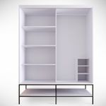 Casa si Gradina - Mobilier - Dulapuri si sifoniere - Sifoniere - Sifonier cu usi glisante, Hanah Home, pal melaminat, alb, 150x57x200 cm - Infinity.ro