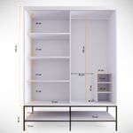 Casa si Gradina - Mobilier - Dulapuri si sifoniere - Sifoniere - Sifonier cu usi glisante, Hanah Home, pal melaminat, alb, 150x57x200 cm - Infinity.ro