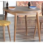 Casa si Gradina - Mobilier - Mese si birouri - Mese bucatarie si dining - Masa de dining rotunda, Hanah Home, panou aglomerat cu melamina, nuc, 90x90x77.5 cm - Infinity.ro