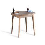 Casa si Gradina - Mobilier - Mese si birouri - Mese bucatarie si dining - Masa de dining rotunda, Hanah Home, panou aglomerat cu melamina, nuc, 90x90x77.5 cm - Infinity.ro