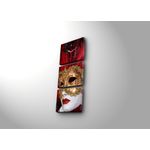 Casa si Gradina - Decoratiuni - Ceasuri - Ceas decorativ de perete, Wallxpert, panza piele de caprioara, multicolor, 96x40 cm, set 3 piese, 228CLA2698 - Infinity.ro