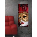 Casa si Gradina - Decoratiuni - Ceasuri - Ceas decorativ de perete, Wallxpert, panza piele de caprioara, multicolor, 96x40 cm, set 3 piese, 228CLA2698 - Infinity.ro