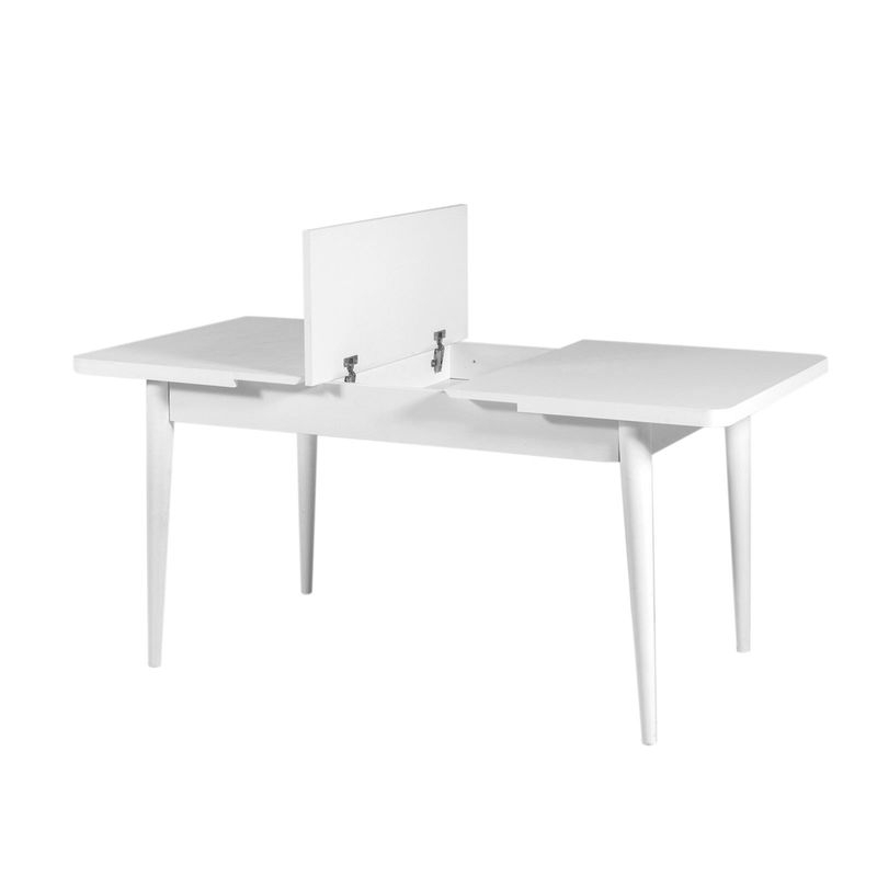 Casa si Gradina - Mobilier - Mese si birouri - Mese bucatarie si dining - Masa extensibila, Hanah Home, pal melaminat, alb, 130x80x77 cm - Infinity.ro