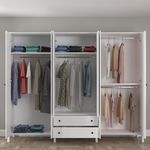 Casa si Gradina - Mobilier - Dulapuri si sifoniere - Sifoniere - Sifonier, Hanah Home, pal, lemn si alb, 240x54x195 cm - Infinity.ro