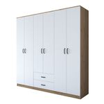 Casa si Gradina - Mobilier - Dulapuri si sifoniere - Sifoniere - Sifonier, Hanah Home, pal melaminat, nuc alb, 210x210x51.5 cm - Infinity.ro