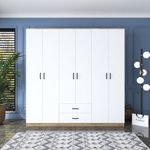 Casa si Gradina - Mobilier - Dulapuri si sifoniere - Sifoniere - Sifonier, Hanah Home, pal melaminat, nuc alb, 210x210x51.5 cm - Infinity.ro