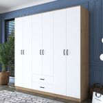 Casa si Gradina - Mobilier - Dulapuri si sifoniere - Sifoniere - Sifonier, Hanah Home, pal melaminat, nuc alb, 210x210x51.5 cm - Infinity.ro